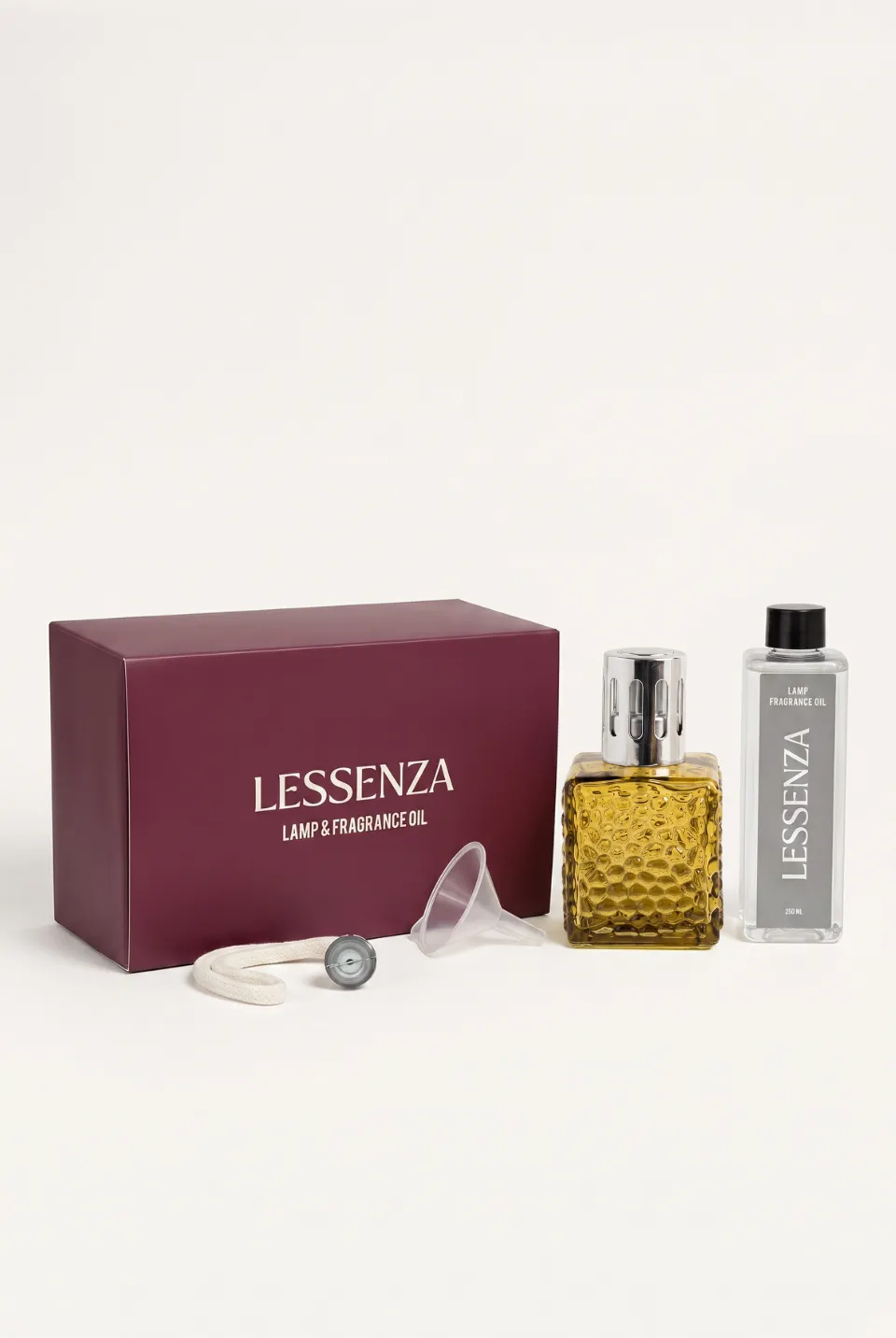 Droplet Amber/Silver Fragrance Lamp Gift Set with Ocean Bergamot