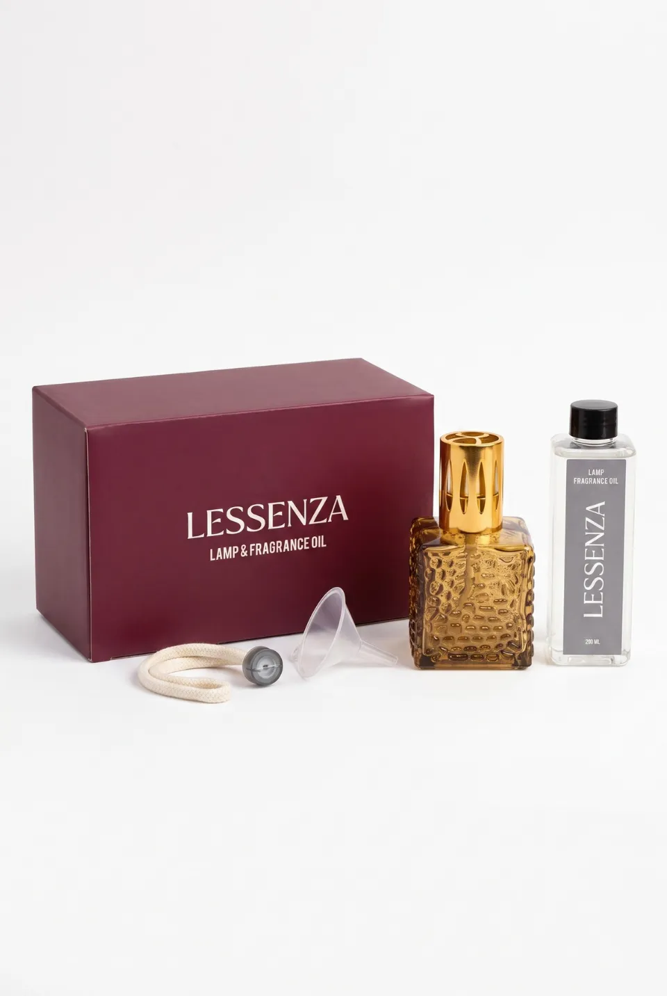 Droplet Amber/Golden Fragrance Lamp Gift Set with Golden Amber